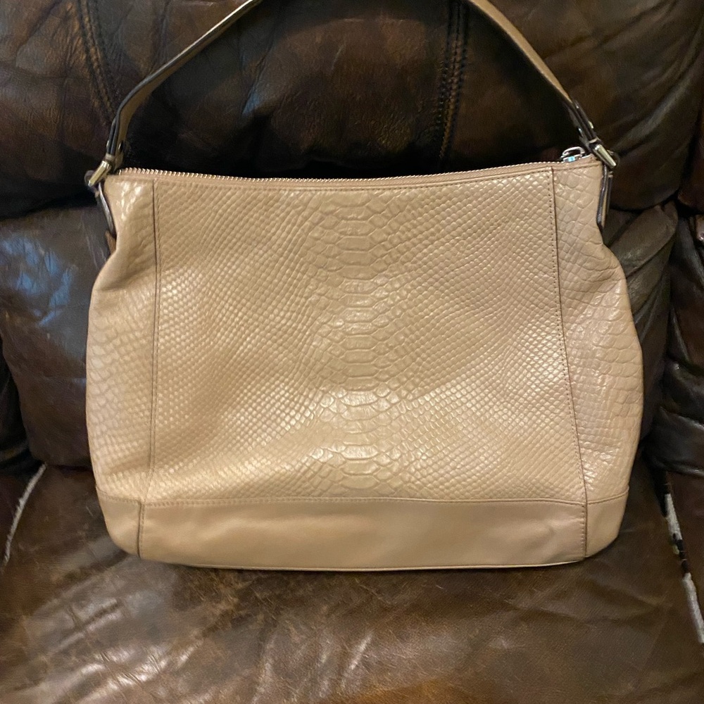 Coach F31283 Charlie Python Hobo Handbag Beige/Ca… - image 4